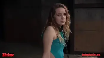 Gagged drooling brunette is dominated