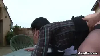 Sexy French housewife Lucie Luke anal fucked outdoor in the garden