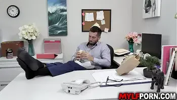 Sexy MILF boss Kyaa Chimera had sex with her employee Mike Mancini. He stretches her cunt with his rod and plows her until she squeals in pleasure.