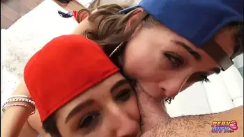 PervCity Abella Danger Riley Reid Double Blowjob for Mike Adriano