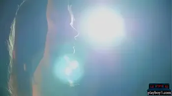 Petite teen hottie Vi Shy skinny dips in a pool late night