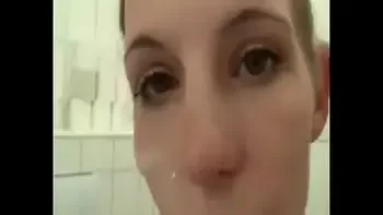 Skinny flat chested German Amateur cumwalk