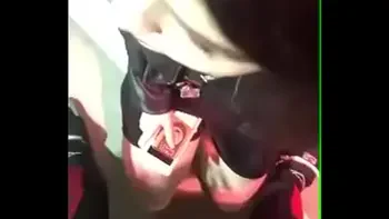 Hot brunette blowjob in parking