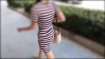 Hot Wife Walking In Tight Dress Wiggling Sexy Booty