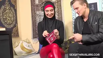 Sexy muslim bitch in red latex