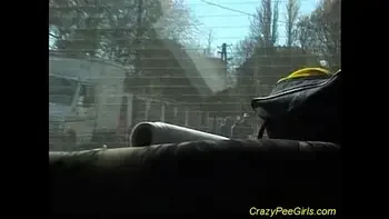 Busty fatty pissing outdoor