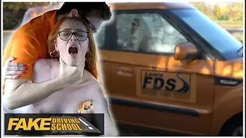 British Ginger Babe Ella Hughes Gets Her Perfect Pussy Fucked During Driving L