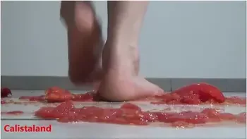 Several Tomatoes Are Crushed Under My Wonderful Bare Feet