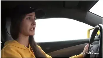 Hot Joyride With Beautiful Milena In Her Yellow Camari