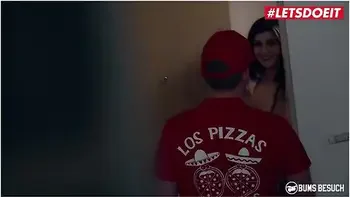 July Johnson Busty German Brunette Fucks Amateur Pizza Guy