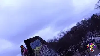 Fucking this gothic chick on the roof