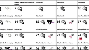 Locktober 2020 - The tasks that each proper chastity slave should perform that month of the year. You have to follow all the tasks consistently. You must not skip any task. Any task you miss for whatever reason, means your dick stays locked an extra day.