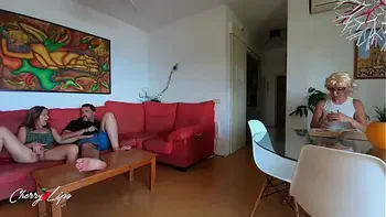 Fucking near my friend while she looks at us