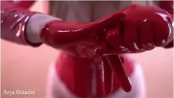 Short Red Latex Rubber Gloves Fetish. Full Hd Romantic Slow Video Of Kinky Dreams. Topless Girl