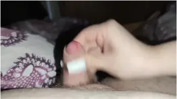 Helping Handjob With White Long Nails *huge Cumblast