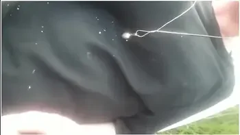 Smoking Cigarette In Black Pantyhose Outside Make Hole For My Clit And Turn Off Cigaret By My Pee