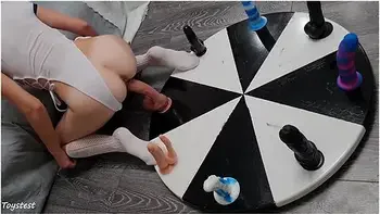 Wheel Of Dildos! Bbc, Huge Cock And Dp Dildo Round