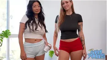 Cami Strella And Angel Youngs Find Stepbros Secret To His Big Dick And Use It For Their Pleasure