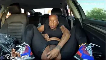 Beautiful Slut Squirts On Her Jordans At The Gas Station With The Cream Machine And Jordan White