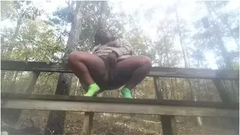 Woodland Nymph Practicing Outside - Home From College