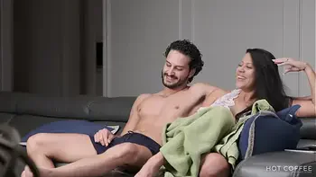 SLUTTY STEPSISTER with huge ass and boobs lets me fuck her in our parents sofa while they rest in their room