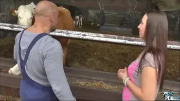 Nasty brunette got a taste for colleague's dick