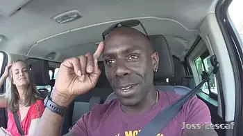 a young girl sucks a big black cock in a car park in the street in the middle of the afternoon.part1