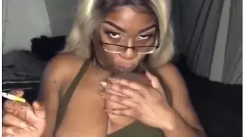 Smoking Milf Teases With Big Tits