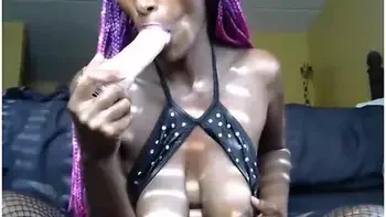 Sucking And Fucking Dildo