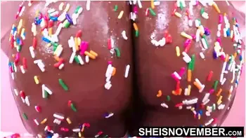 Spreading My Food Sprinkles Covered Asshole And Wet Pussy Wide Open During