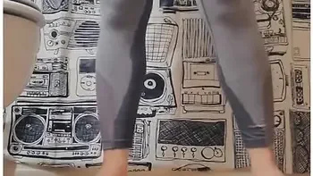 Horny And Desperately Wetting Gray Spandex