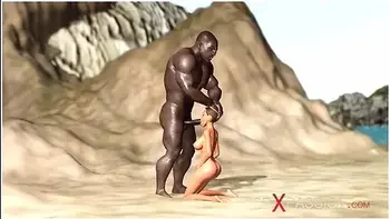 Sexy ebony gets fucked by a black guy on the savage island