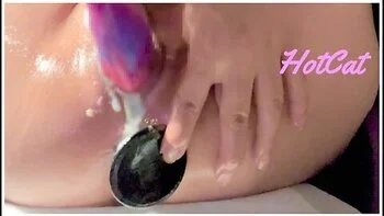 Plunging Into Anus And Long Hours With Dog Dildo Piston Not To Orgasm With No Moaning