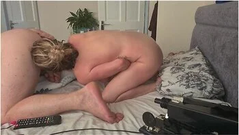 Horny Wife Needs A Fucking Machine And Her Tongue In His Asshole To Get Orgasm