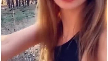 Naughty Blonde Gets Fucked Hard In The Forest In Both Holes And Cum Drips From Her Tight Asshole