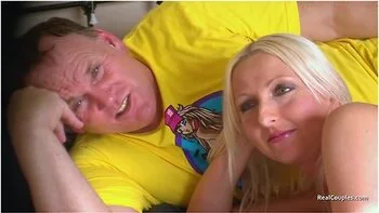 Slim Blonde Wife With Her Heavy Set Husband