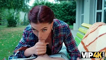 Cheating Redhead Charlie Dean Blowjob Outdoor POV Sex with Big Cock