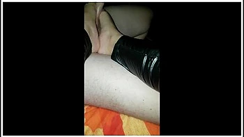 Mistress Darkshine Faux Leather Footjob - Sega Con Piedi