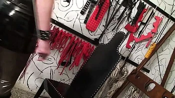 Brunette Latina Hottie Punished with Whip in Lezdom BDSM Scene