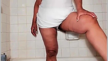 Mature Woman With Very Hairy Pussy Pissing Peeing A Lot