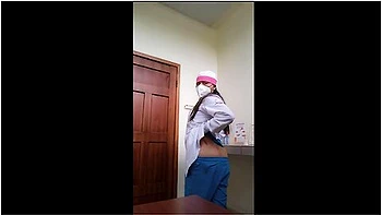 Hot Nurse Makes Her Work A Club To Record Porn And Show Her Vagina