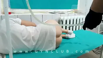 Gyno orgasm on gyno chair