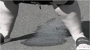 Mature Bbw Milf With A Big Bush On Her Pussy Pisses On The Road