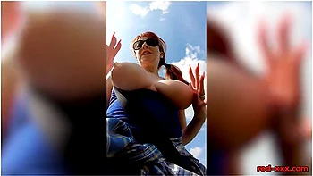 Hot Milf Red Xxx Goes For A Topless Walk On Easter