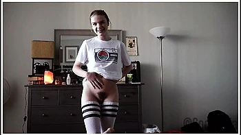 Seductive Submissive Step Sister Fucks Grounded Step Brother In Her Thigh Highs - Dahlia Red