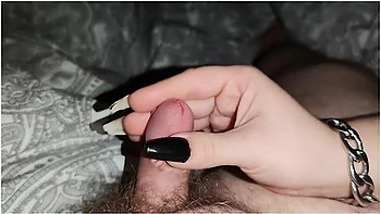 Handjob With Black Long Nails *precum&cumblast