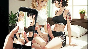 Car Toon - Stepsister Seduces Stepbrother Invited Her Lesbian Friend While Parents Arent Home - 3