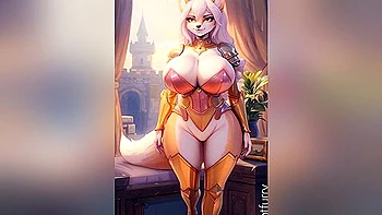 Hot Furry Girls Big Boobs In Castle (ai Models) With Car Toon