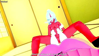 Giving Futanari Kneesocks Daemon From Panty And Stocking A Footjob! With Car Toon