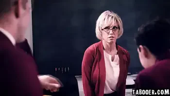 50 years old teacher Dee William put herself at odds with four of her students during a class and ends up being gangbanged by her students!